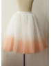 Ombre Ivory Peach Tulle Short Skirt Ombre Ivory Peach Tulle Short Skirt